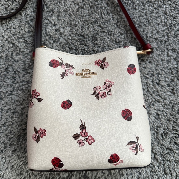 Coach Cream and Red Floral Crossbody Bag - Picture 2 of 4